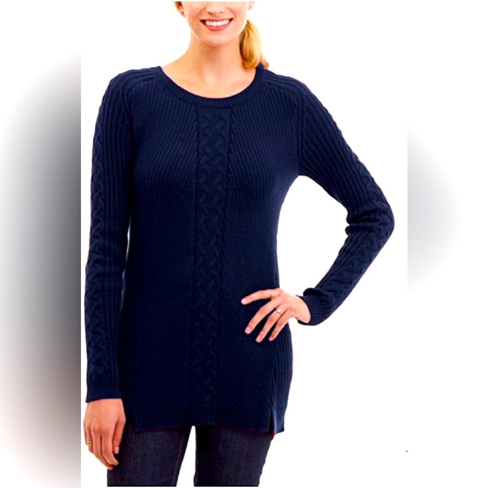 *NAVY* Nautica 100% Cotton Knit Tunic Sweater